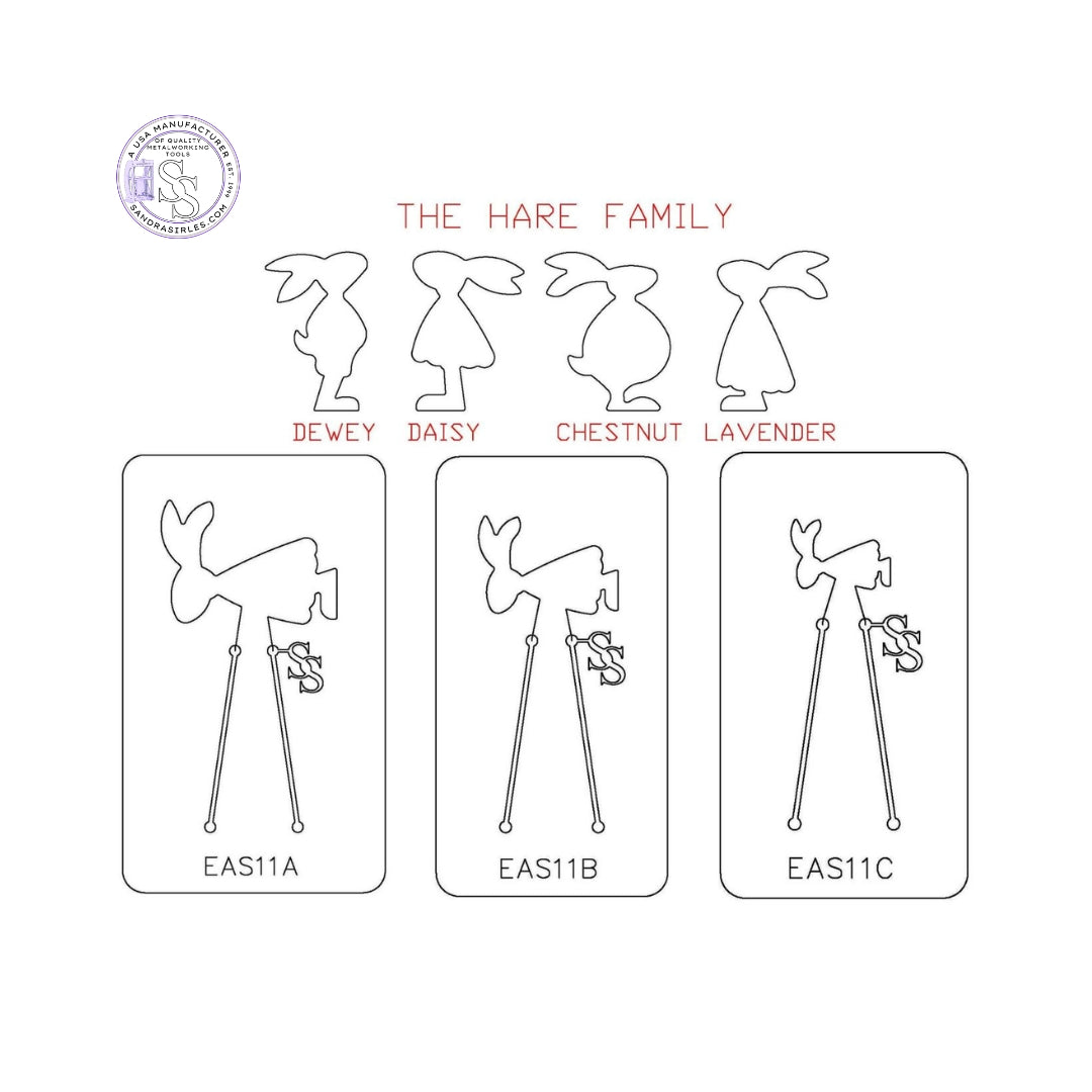 PANCAKE DIE EAS11 THE HARE FAMILY LAVENDER